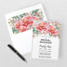Elegante Roze Bloemige Bruidsdouche