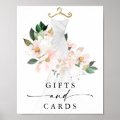 Elegante roze bloemige bruidsfeestcadeaus en -kaar poster (Voorkant)