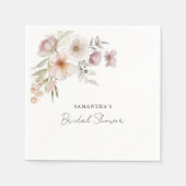 Elegante roze bloemige bruidsontbijt servet (Voorkant)