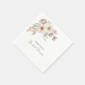 Elegante roze bloemige bruidsontbijt servet (Hoek)