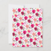 Elegante Roze Bloemige Bruidsuitnodiging Bedankkaart (Achterkant)