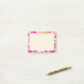 Elegante Roze Bloemige Bruiloft Favor Post-it® Notes (Op bureau)