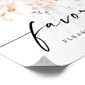 Elegante Roze Bloemige Bruiloft Feest Favorieten B Poster (Hoek)