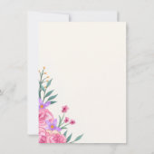 Elegante Roze Bloemige Bruiloft Kaart (Achterkant)