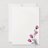 Elegante Roze Bloemige Bruiloft Kaart (Achterkant)