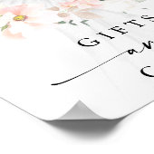 Elegante Roze Bloemige Bruiloftscadeaus en Kaarten Poster (Hoek)