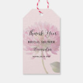 Elegante Roze Bloemige Bruiloftsdankjeshouder Cadeaulabel (Achterkant)
