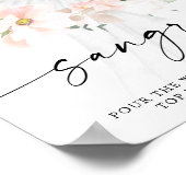 Elegante Roze Bloemige Bruiloftsdouche Sangria Bar Poster (Hoek)