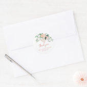 Elegante Roze Bloemige Dankjewel Sticker (Envelop)