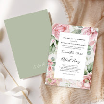 Elegante Roze Bloemige Groene Bruiloft