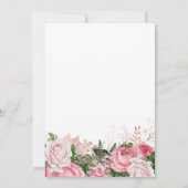 Elegante Roze Bloemige Herdenking | Feest van het  Kaart (Achterkant)
