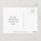 Elegante Roze Bloemige Jouw Foto Bedankkaart Briefkaart (Achterkant)