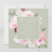 Elegante Roze Bloemige Licht Saliegroene Bruiloft 