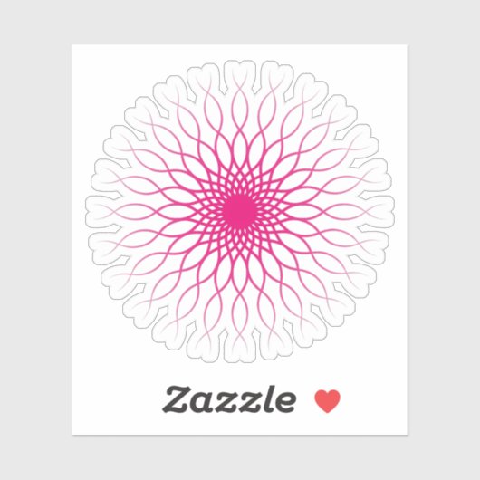 Elegante Roze Bloemige Mandala Sticker (Vel)