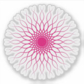 Elegante Roze Bloemige Mandala Sticker (Voorkant)