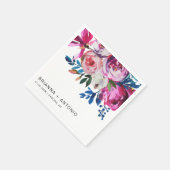 Elegante roze bloemige moderne bruiloft servet (Hoek)