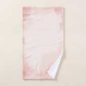 Elegante Roze Bloemige Monogram Bad Handdoek (Handdoek)