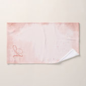 Elegante Roze Bloemige Monogram Bad Handdoek (Handdoek)