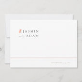 Elegante Roze Bloemige Monogram Huwelijk Save The Date (Voorkant)