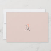 Elegante Roze Bloemige Monogram Huwelijk Save The Date (Achterkant)