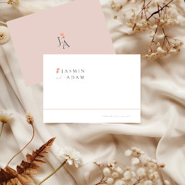 Elegante Roze Bloemige Monogram Huwelijk Save The Date