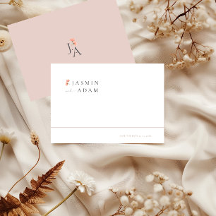 Elegante Roze Bloemige Monogram Huwelijk Save The Date