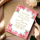 Elegante roze bloemige Nuestra Boda Kaart