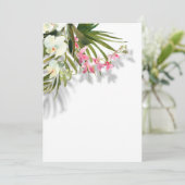 Elegante Roze Bloemige Palmen Schaduwen Strand Bru Kaart (Staand voorkant)