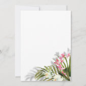 Elegante Roze Bloemige Palmen Schaduwen Strand Bru Kaart (Achterkant)