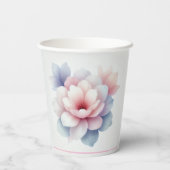 Elegante Roze Bloemige Persoonlijke Papieren Beker (Achterkant)