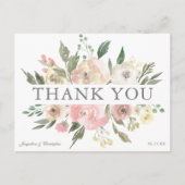 Elegante Roze Bloemige Pioen Trouwdag Briefkaart (Voorkant)