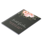 Elegante Roze Bloemige Rozen Moderne Journal Notitieboek (Linkerzijde)