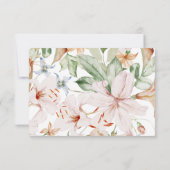 Elegante Roze Bloemige RSVP Kaart (Achterkant)