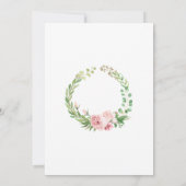 Elegante roze bloemige smaakvolle viering begrafen kaart (Achterkant)