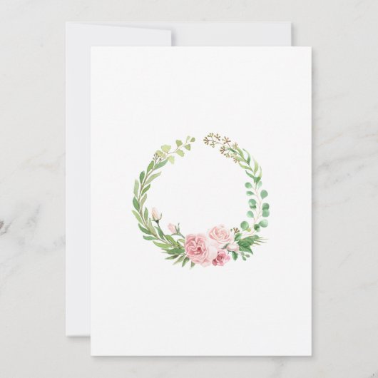 Elegante roze bloemige smaakvolle viering begrafen kaart (Achterkant)