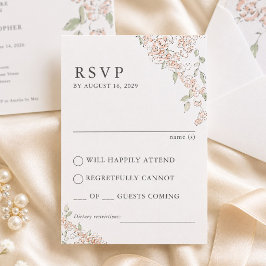 Elegante Roze Bloemige Trouw RSVP Kaart