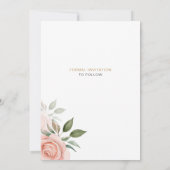 Elegante Roze Bloemige Trouwkaart om de Datum Vast Save The Date (Achterkant)