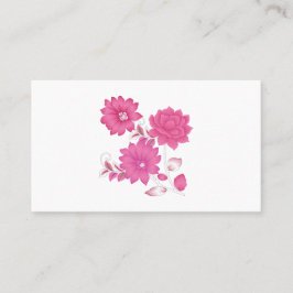 Elegante Roze Bloemige Visitekaart Contactkaartje