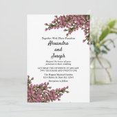 Elegante Roze Bloemige Watercolor Botanische Trouw Aankondiging (Staand voorkant)