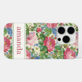 Elegante Roze Bloemige Watercolor Persoonlijk Case-Mate iPhone Case (Achterkant (horizontaal))