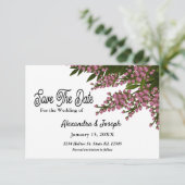 Elegante Roze Bloemige Watercolor Save The Date Ka (Staand voorkant)
