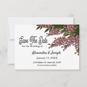 Elegante roze bloemige Waterverf Bewaar de datum K Save The Date