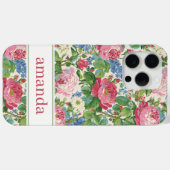 Elegante Roze Bloemige Waterverf Persoonlijk Case-Mate iPhone Case (Achterkant (horizontaal))