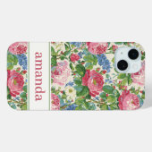 Elegante Roze Bloemige Waterverf Persoonlijk Case-Mate iPhone Case (Achterkant (horizontaal))