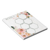 Elegante Roze Bloemige Weekplanner Notitieblok (Schuin)
