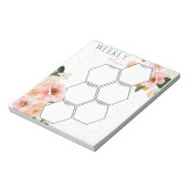 Elegante Roze Bloemige Weekplanner Notitieblok (Linkerzijde)
