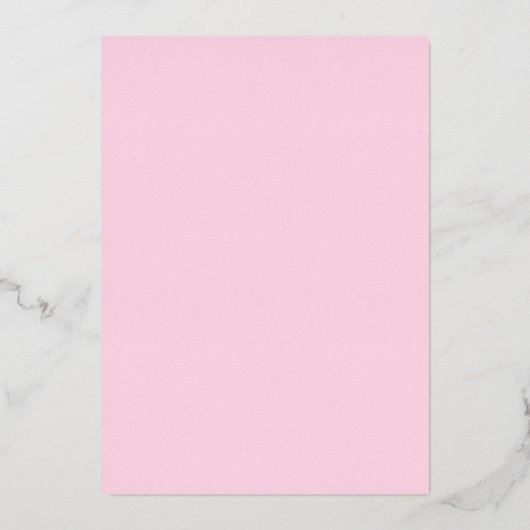 Elegante Roze Bloemige Zilveren Folie Uitnodiging (Achterkant)