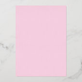 Elegante Roze Bloemige Zilveren Folie Uitnodiging (Achterkant)