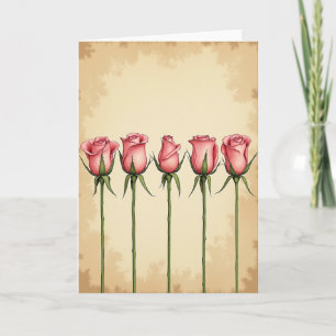 Elegante Roze Bloemkaart Kaart