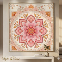 Elegante roze bloemmotiefposter Oogverblindend Ont